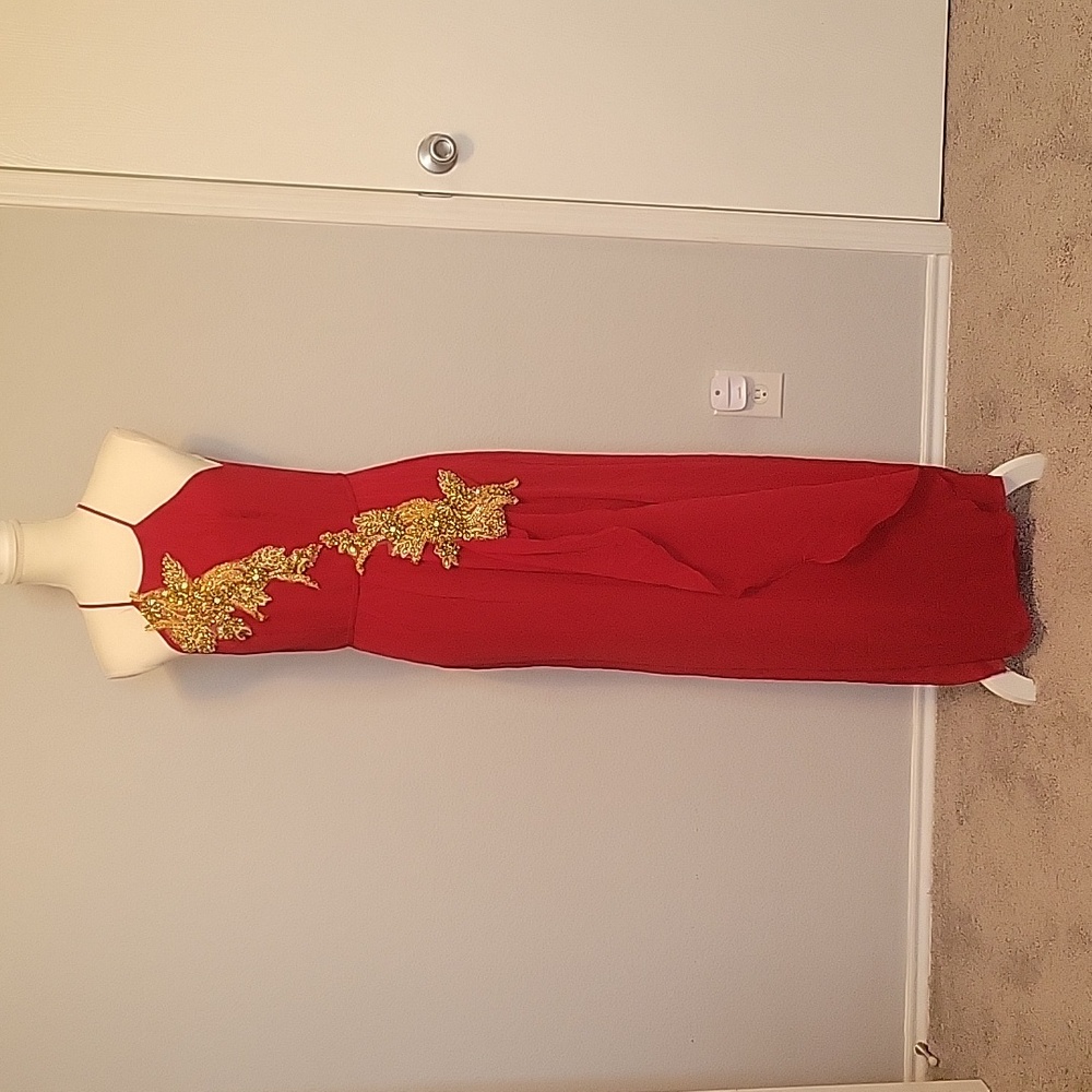 David's Bridal Red Formal Gown - Size 10
